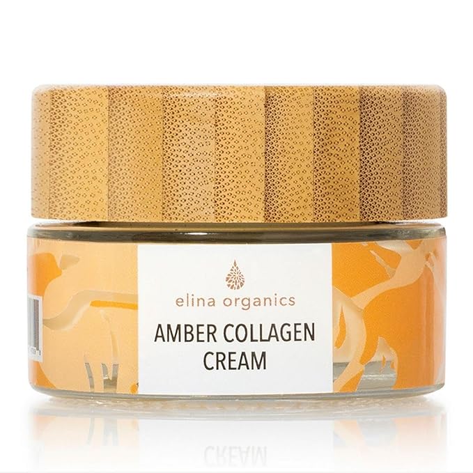 Amber Collagen Cream, 1oz – Nourishing Face Moisturizer with Marine Collagen, Hyaluronic Acid, Rosehip & Sea Buckthorn Oils – Firming Anti-Aging Cream with Natural Baltic Amber Extract