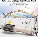 Blow Dryer Brush, Hair Dryer Brush in One, 1200W Large Oval Hot Air Volumizer & Straightener, Anti-Frizz Blowout Styling Brush, Dual Voltage 110–240V (3 Inch) Pink