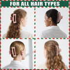 TOCESS Hair Claw Clips for Women - Large 8PK Neutral Matte Jumbo Square Hair Clips for Thick, Thin, Long, Short, Curly Hair Girls, Big Jaw Clip Set for Daily Use (Rosewater Pink)