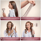 StyleVibe 6-in-1 Air Styler, Hair Dryer & Blow Dryer Brush with Travel Case - Auto Wrap Curls (L/R), Fast Drying, Thermal Round Brush for Smooth Blowouts & Frizz-Free Volume, No Heat Damage