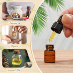 200 Pcs Mini Glass Oil Dropper Bottle Bulk, Clear Essential Small Empty Bottles Sample Containers Perfume Liquid Vials with Cap for Traveling (2 ml,Amber)