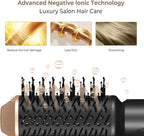 6 in ONE Hair Dryer Brush, Blow Dryer Curling Wand Hair Styling Tools Set, Ionic Hot Air Massage Oval Blowout Hair Dryer, Left&Right Hair Styler 100-120V