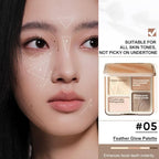 JUDYDOLL Highlight & Contour Palette, All-in-One Matte Highlighter Contour Compact, stocking stuffers, Blendable Makeup for Beginners, for All Skin Tones, Stocking Stuffers (05 Feather Glow Palette)