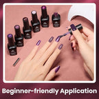 beetles Gel Polish Purple Gel Nail Polish Set - Muse Of Midnight Winter Deep Dark Light Purple Glitter Cat Eye UV Led Needed Soak Off DIY Salon Home Nail Art Gifts for Women