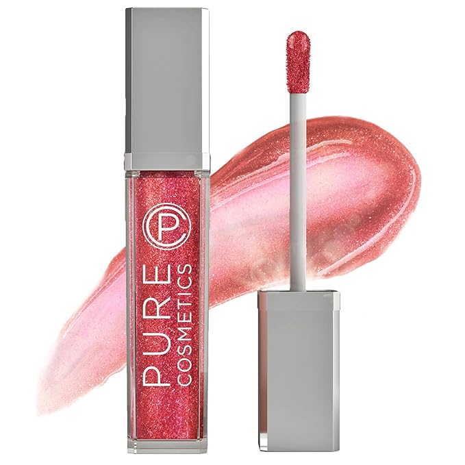 Pure Illumination Light-Up Lip Gloss with LED-Lit Applicator Brush + Side Mirror, Non-Sticky, Moisturizing Hydrating Lip Glosses with Lanolin, Jojoba Oil, & Vitamin E, Girl Crush