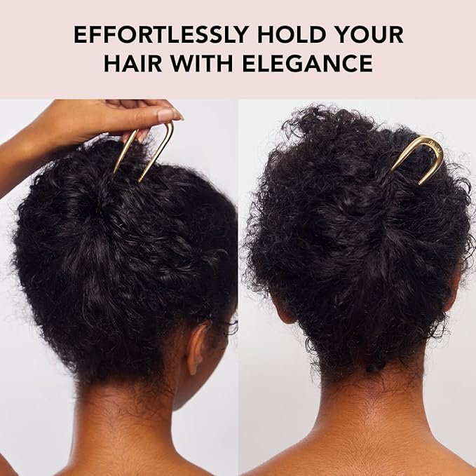 Kitsch Metal French Hair Pin for Women - Elegant Hair Accessories, Ideal for Buns & French Twist, Designed for a Secure, Comfortable Fit | Ideal Gifts for Women - 2 Pcs Gold