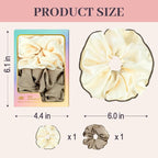 2Pcs Big Satin Scrunchies for Women, Softer Than Silk Scrunchies, Fashion No Crease Hair Ties for Thin Thick Hair,Soft Hair Bands No Damage for Girls, Ideal Gifts for Women (Set 7)