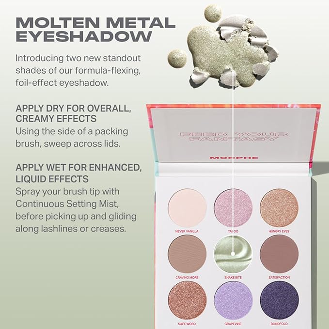 Morphe Pulp Fantasy Artistry Palette - Foil-Effect Eyeshadow Palette with Matte, Shimmer & Foil Finishes - Violet, Rich Taupe & Brown Eyeshadow with Luminous Payoff (0.35 oz)
