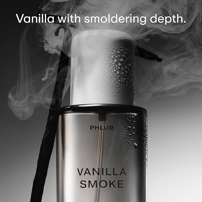 PHLUR Vanilla Smoke Body Mist - Hair and Body Fragrance Mist - Cashmere Vanilla Body Spray with Pink Pepper, Bergamot, Tonka Bean & Incense (8 Fl Oz)