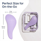 Crave Naturals Glide Thru Hair Brush - Detangler Brush for Curly, Straight, Wet or Dry Hair - Gentle Detangling Brushes for Adults, Kids, Toddlers - Hair Accessories for Women, 7.5x3 - Purple