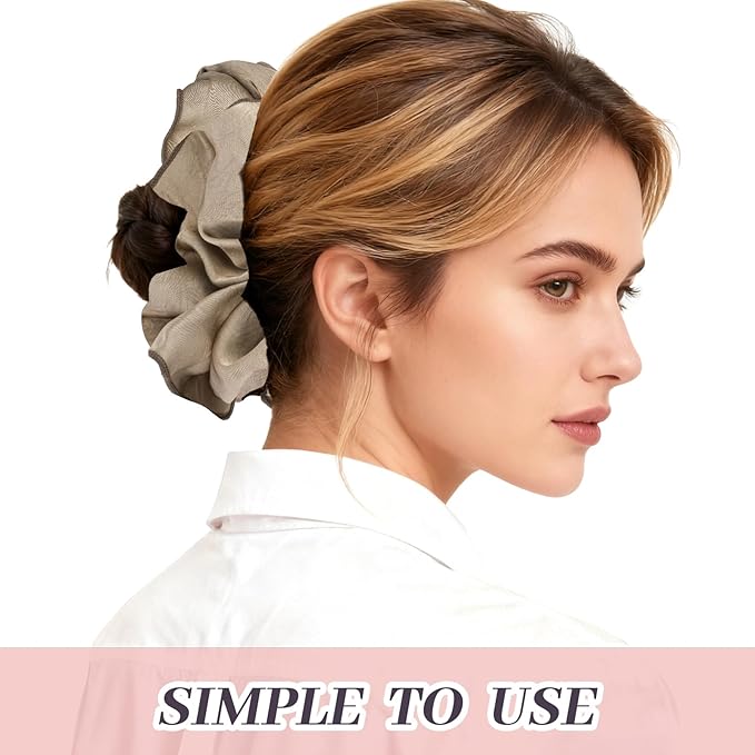 2Pcs Big Satin Scrunchies for Women, Softer Than Silk Scrunchies, Fashion No Crease Hair Ties for Thin Thick Hair,Soft Hair Bands No Damage for Girls, Ideal Gifts for Women (Set 7)