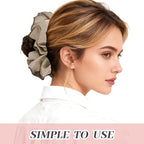 2Pcs Big Satin Scrunchies for Women, Softer Than Silk Scrunchies, Fashion No Crease Hair Ties for Thin Thick Hair,Soft Hair Bands No Damage for Girls, Ideal Gifts for Women (Set 7)