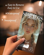 Body Face Makeup Patches for Kids Women Girls, Silver Rave Glitter for Face, Singer Concerts Festival Holiday Rave Accessories - 8 Counts