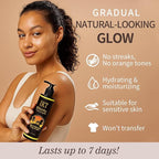 FUNAN Self Tanner Tanning Oil Kit, Deep Moisturizing Sunless Tanner with Application Mitt, Even & Natural Bronzing Self Tan for Face & Body, 3.38 fl oz