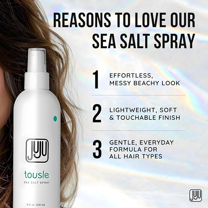 Tousle Sea Salt Spray Men & Women 8 Fl Oz Founded in California (New Clean Formula) - Natural Sea Salt Spray Hair, Hair Texturizer for Women, Fragrance-Free Texture Sprays, Surfer Texturizer for Men