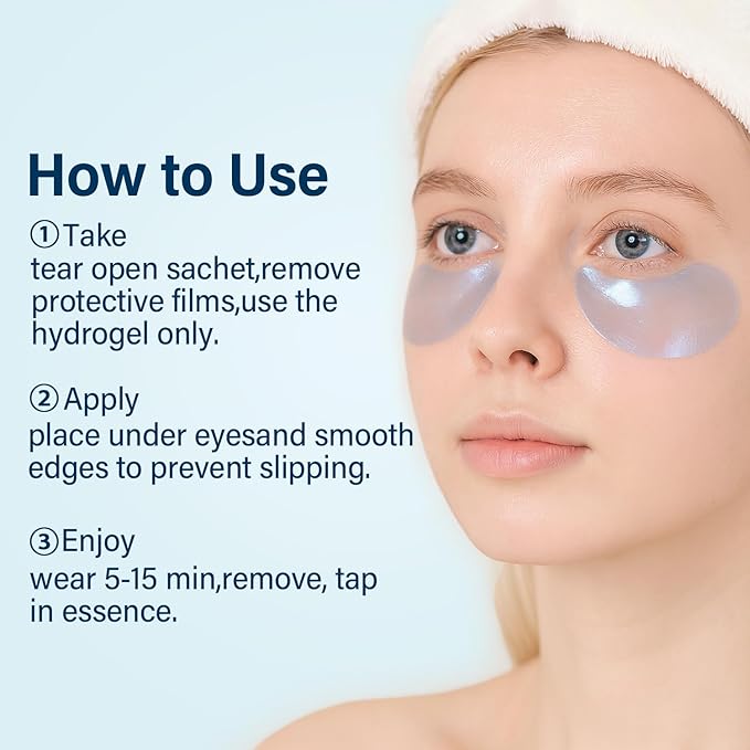 Ocean Oracle Hydrating Hydrogel Eye Patches 28 Pairs, 5-Min Soothing Eye Masks with Marine Algae & Seaweed Blend, Rejuvenating Eye Pads for Tired Eyes, Spa Relaxation Gifts for Women & Men