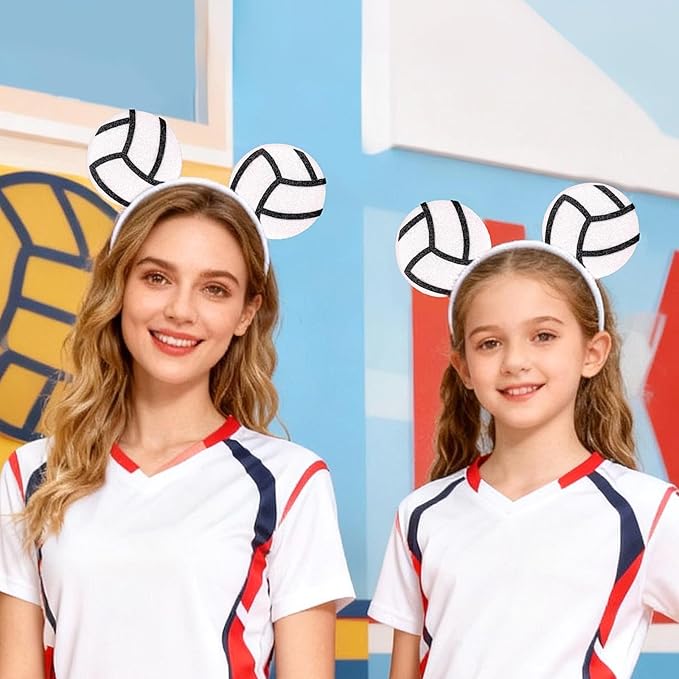 Game Day Fans Headbands for Women&Men, Glitter Ball Sports Hairbands, Sports Themed Hair Accessory, Team Party Favor