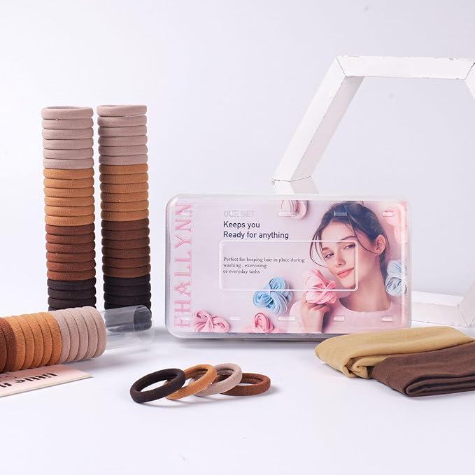 72PCS Hair Ties No Damage & Hair Bands for Women's Hair, Ponytail Holders & Hair Elastics Set (1.6in Grey)