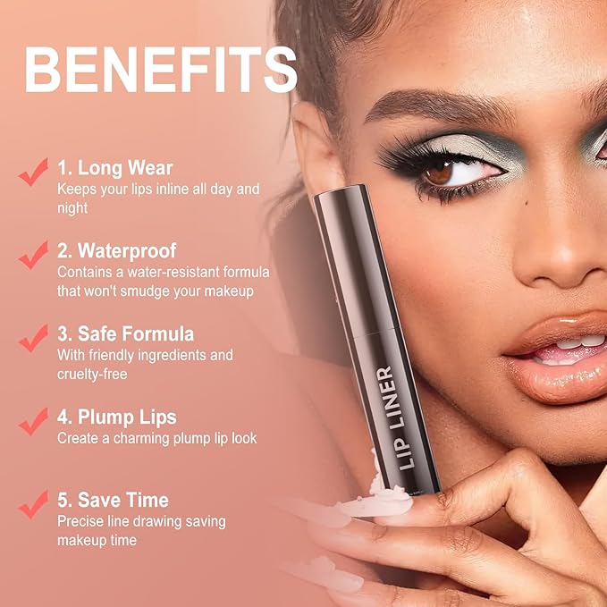 OETUIOW Lip Tint Stain Peel Off - Waterproof Lip Liner Stain, Moisturizing Long-Lasting Lip Stain, Create A Natural Lip Color, Enhancing Complexion for All Skin Types (Nude, 0.12 Fl Oz (Pack of 1))