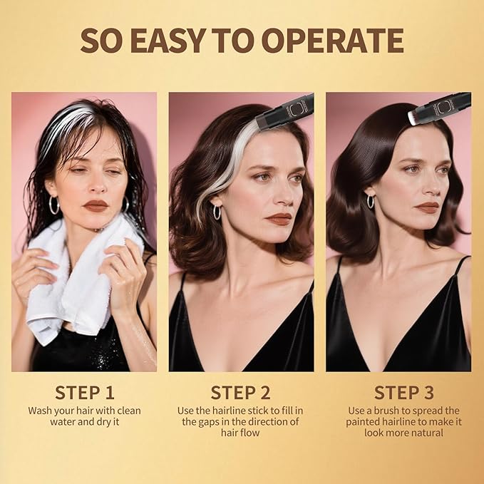 Gowwim Root Touch up Powder, Instantly Gray Hair Cover up Hairline Powder for Women & Men Waterproof and Sweatproof Root Cover Up Long-Lasting for Thinning & Loss Hair (Dark Brown4, 7.5g)