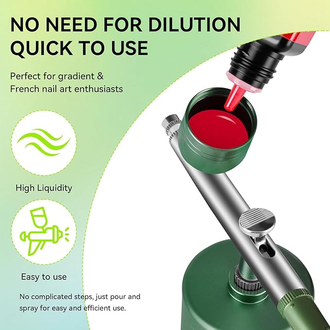 JODSONE 20 Colors Airbrush Gel Nail Polish Set for Nail Gradients No Dilution Gel Nail Polish DIY Various Patterns Nail Art, Girls Holiday Gifts