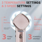 Quico Hair Blow Dryer for Women, 7X Faster BLDC Motor, Quiet 1875W 110000 RPM 2 Billion Negative Ionic Salon with Diffuser, Adjustable Temp & Speed, Portable Hair Dryer for Home Travel, Pink