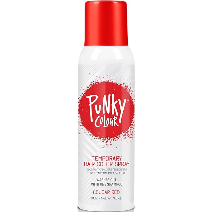 Punky Temporary Hair Color Spray, Cougar Red, Non-Damaging Spray-On Hair Dye Instant Vivid Hair Color, 3.5 oz, 1-Pack