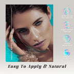 6 pcs Holographic Glitter Freckles Face Tattoo, Waterproof Sparkle Body Glitter Speckles Patches for Women, Cute Star Glitter Stickers Temporary Tattoo Makeup Accessories for Festival Rave