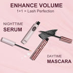Unidollss Tubing Mascara Volume and Length Black and Lash Serum Set Lengthening Long Lasting All Day,Eyelash Growth Serum for Thicker,Longer Lash and Eyebrow,Tubing Mascara for 30+ Women,Gluten-free