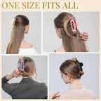 LuSeren 8 Pack Hair Clips for Women 4.3 Inch Large Hair Claw Clips for Women Thin Thick Curly Hair, Big Matte Banana Clips,Strong Hold jaw clips Black Purple Beige Pink