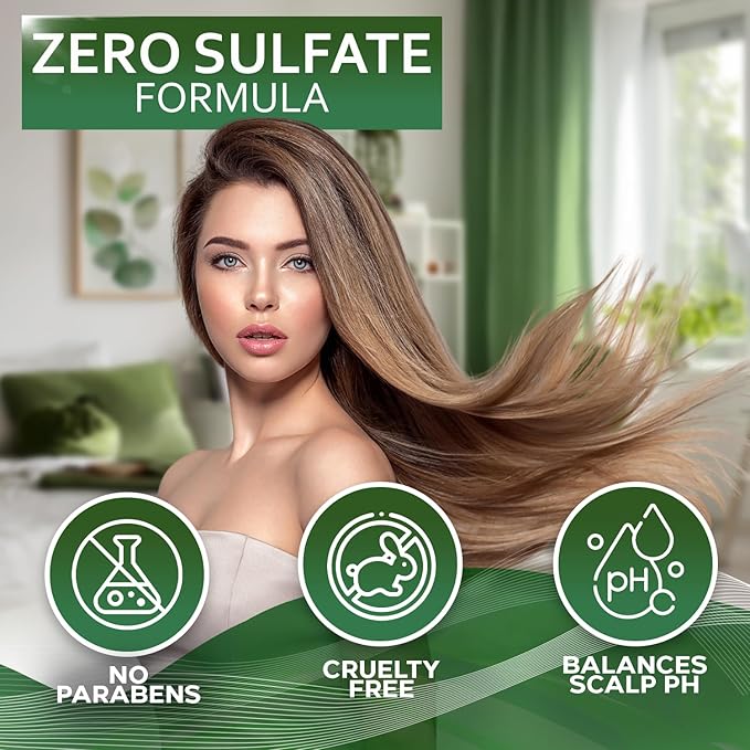 Castor Oil Shampoo and Conditioner Set - Thickening Products for Thinning Hair Women and Men - Sulfate Free Formula - Hydrating, Volumizing and Moisturizing for Dry Hair - Volume Boosting, Color Safe