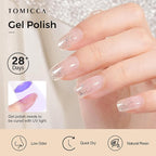 TOMICCA Glitter Gel Polish, 15ml Silver Sparkle Clear Gel Nails Polish, Soak Off UV LED Cure Needed Transparent Shimmer Nail Art Manicure French Salon Gifts For Woman