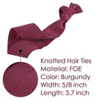 MEEDEE 100 Pack Burgundy Hair Ties For Women No Crease Soft Elastic Ribbon Dark Red Knotted Ouchless Hair Ribbon No Damage Hair Ties For Yoga Ponytails