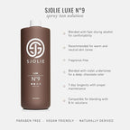 SJOLIE Violet Spray Tan Solution - Luxe 9 - Medium Blend | Sunless Tanning Solution for a Hydrating, Deep Brown Tan (32oz)