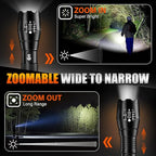Dream Master 2 Pack LED Flashlights High Lumens with 6 AAA Batteries, 5 Modes Mini Waterproof Tactical Bright Flashlight for Camping Hiking, Stocking Stuffers & Christmas Gifts for Him, Men, Dad