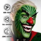 Green Oil Based Face Body Paint Stick, Non-toxic Full coverage Face Painting for Halloween Cosplay Makeup Hulk Witch Monster Joker, Waterproof Cream Green Body Paint for Adults Costumes Party