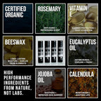 RUGGED & DAPPER Lip Balm for Men - Certified Organic + Natural Ingredients - 4 Pack - Hydrating Mens Chapstick - USA Made