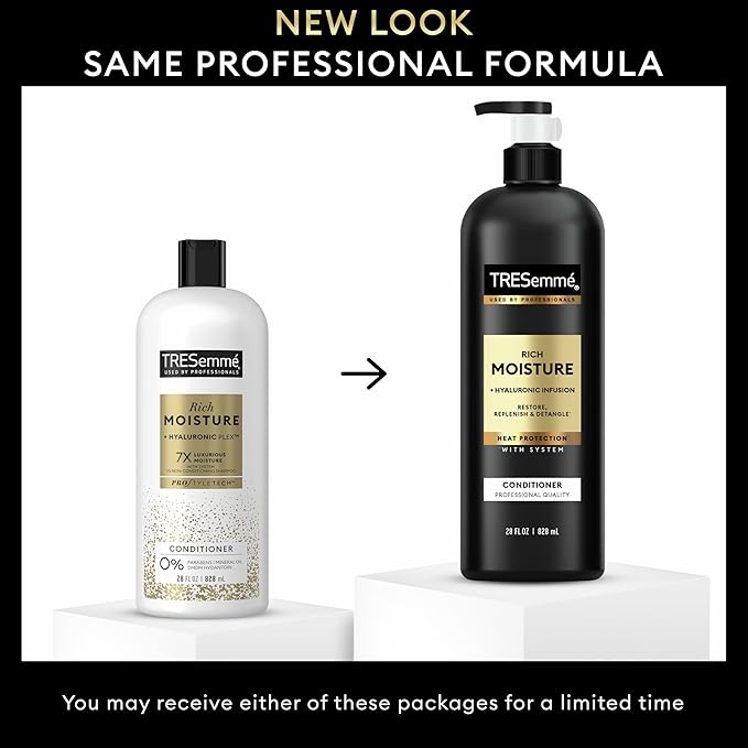 TRESemmé Moisture Rich Hydrating Conditioner 3 Count for Dry Hair Formulated With Pro Style Technology 28 Fl Oz