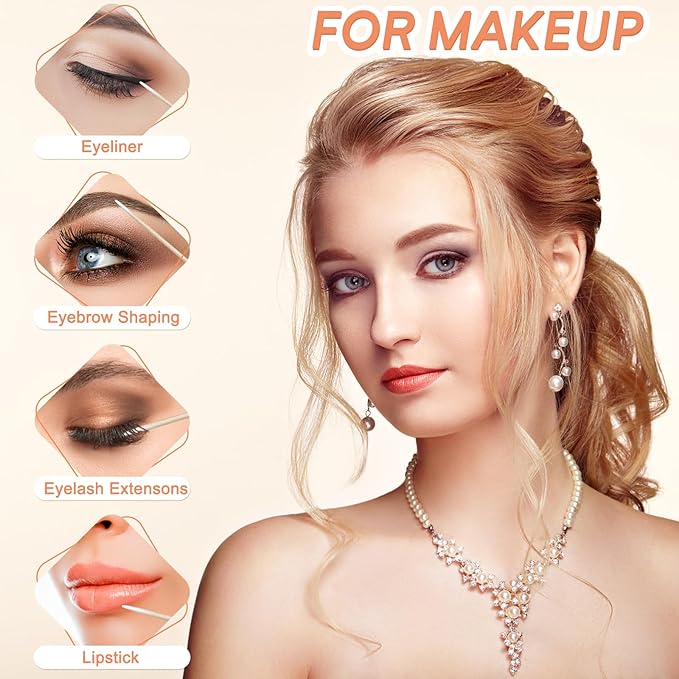 200 Dual-Tip Microblading Cotton Swabs for Nails - Precision Mini Pointed Tips Clean Up Tool for Nail Polish Makeup Beauty, Fine Micro Buds Professional Manicure Pedicure