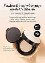 JUNG SAEM MOOL [ SPF ] Essential Skin Nuder Cushion (19 Light) | Refill Included (0.98 Fl Oz) | SPF50 Broad Spectrum | Natural Finish | Makeup Artist Brand