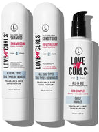 Love Ur Curls Fragrance Free Shampoo and Conditioner Set with All in One Curl Cream Styler for Curly Hair, 3 Step System to Repair, 200 mL