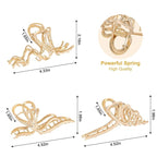 LUKACY 6 Pack Large Metal Hair Claw Clips - 4 Inch, Perfect Big gold Jaw hair clamps for Women and Thinner, Thick hair styling,Strong Hold, Fashion Hair Accessories (Style 5)