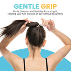 HOYOLS Soft Large Seamless Hair Ties, Gentle Stretch Nylon Ponytail Holder Bands for Thick Heavy Curly Hair, No Slip No Damage Scrunchies Headbands 100 Pcs (Light Blonde)