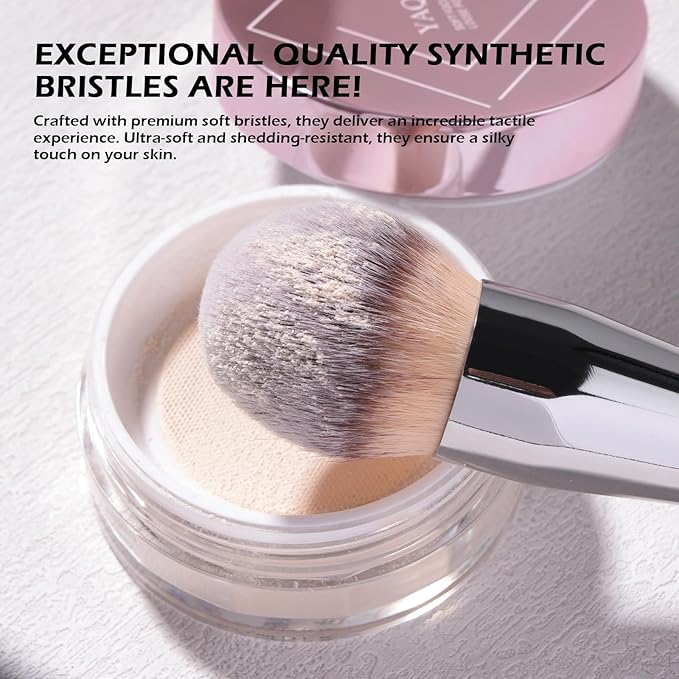 Makeup Brushes Daubigny Dual-ended Rounded Foundation Brush Powder Brush Perfect for Any Look Premium Luxe Hair Rounded Taperd Flawless Brush Ideal for Liquid, Cream, Powder,Blending