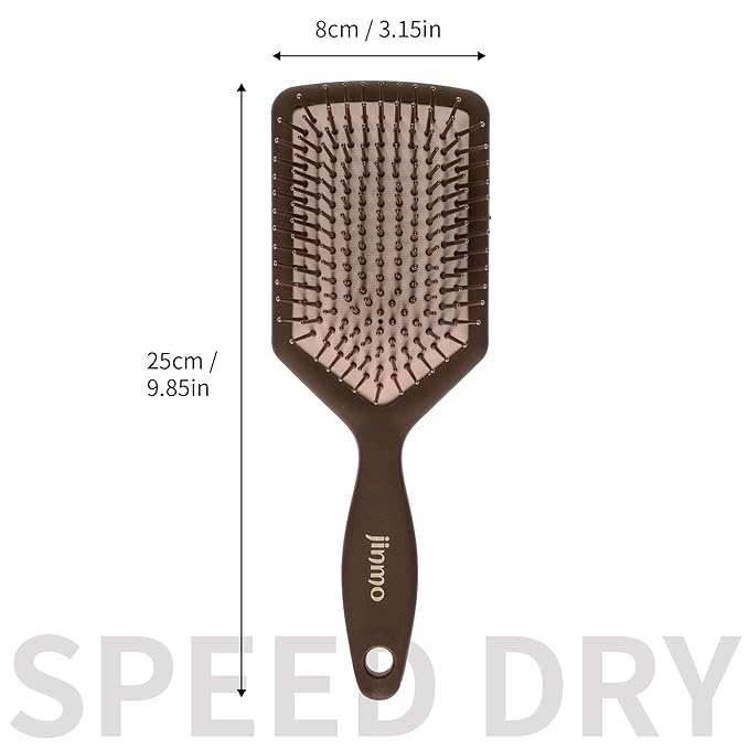Paddle Hair Brush for Women-Detangling Cushion Brush with Soft Ball-Tip Bristles,Anti-Static Wide Brush for Wet Dry Hair,Smooth Comfortable Scalp Care