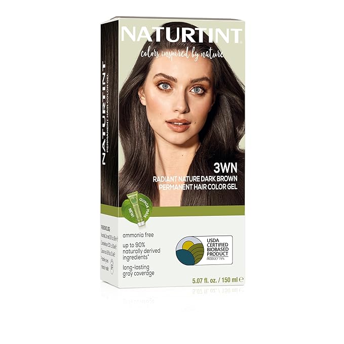 Naturtint 3WN Radiant Nature Dark Brown Permanent Hair Color (Pack of 1), Ammonia Free, Vegan, Cruelty Free, up to 100% Gray Coverage, Long Lasting Results (Packaging may vary)