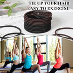 Dingion 80 Count Extra Long Hair Tie for Thick and Curly Hair Elastic Ponytail Holders for Women No Metal Bands Accessories(Black, Brown)