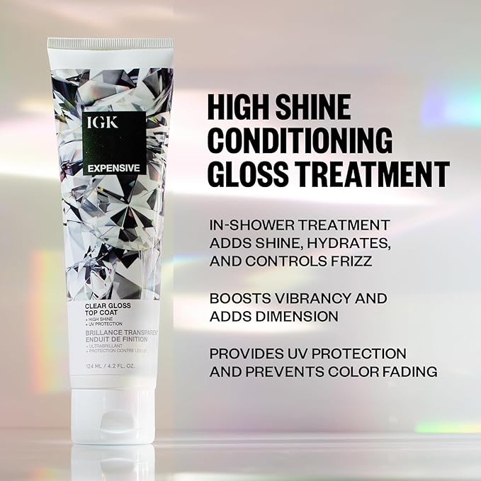 IGK Expensive Clear Gloss Top Coat + Cash In Instant Repair Serum | Vegan + Cruelty Free | 4.2 oz + 1.7 oz (Pack of 2)