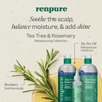 Renpure Tea Tree & Rosemary Shampoo and Conditioner Set, Plant Based - Refreshes & Rebalances Hair and Scalp - For Oily/Normal Hair - Tea Tree Leaf Oil, Rosemary Leaf Extract - 24 Fl Oz each, 2 Pack