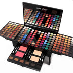 190 Colors Cosmetic Make up Piano Box Set,Combination with Eyeshadow /Facial Blusher /Eyebrow Powder /Eyeliner Pencil /Mirror,All-in-1 Makeup Gift Set (Color B)